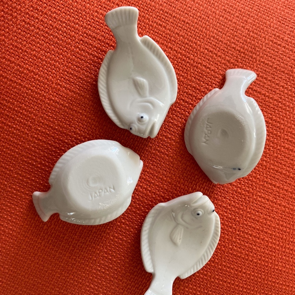 Porcelain Chopstick Rests (set of four) Made in Japan by Joyce Chen
